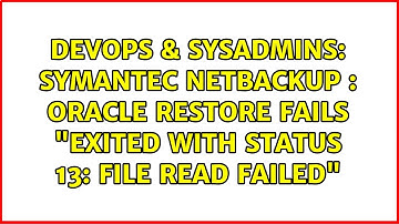Symantec Netbackup : Oracle restore fails "exited with status 13: file read failed"