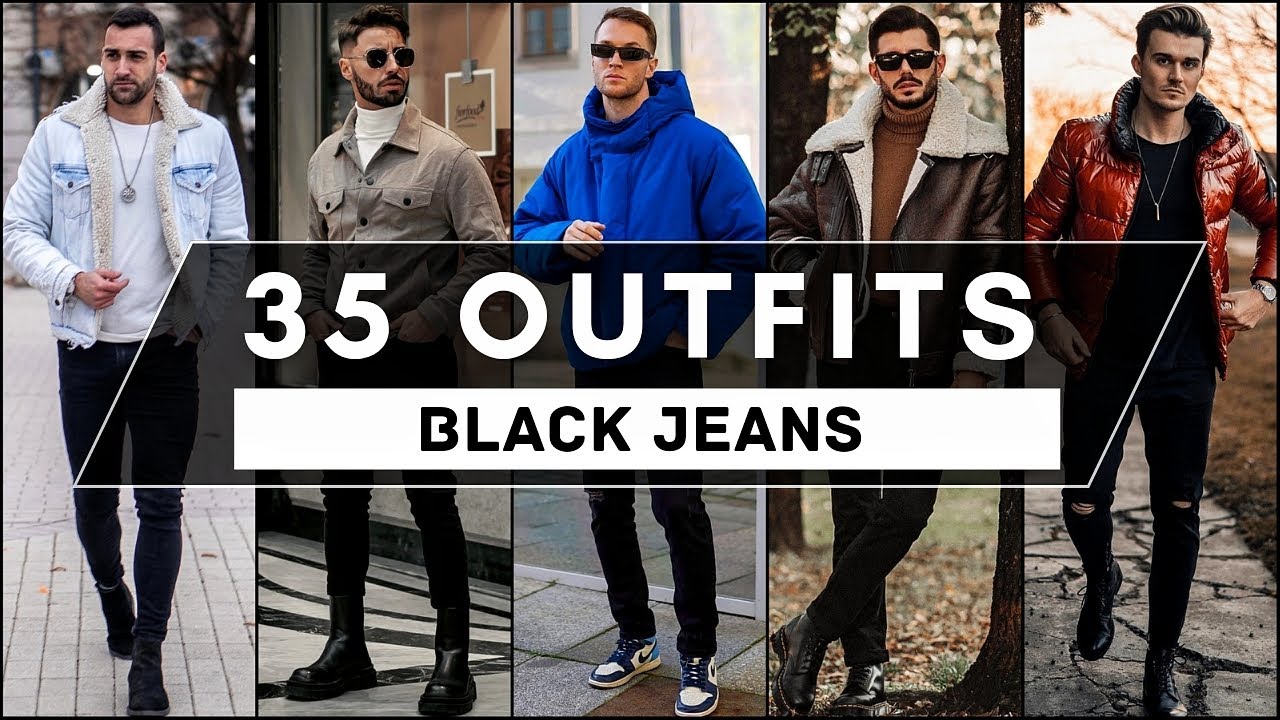 35 Black Jeans Outfit Ideas for Men | Winter 2023 - YouTube