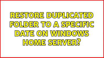 Restore duplicated folder to a specific date on Windows Home Server?