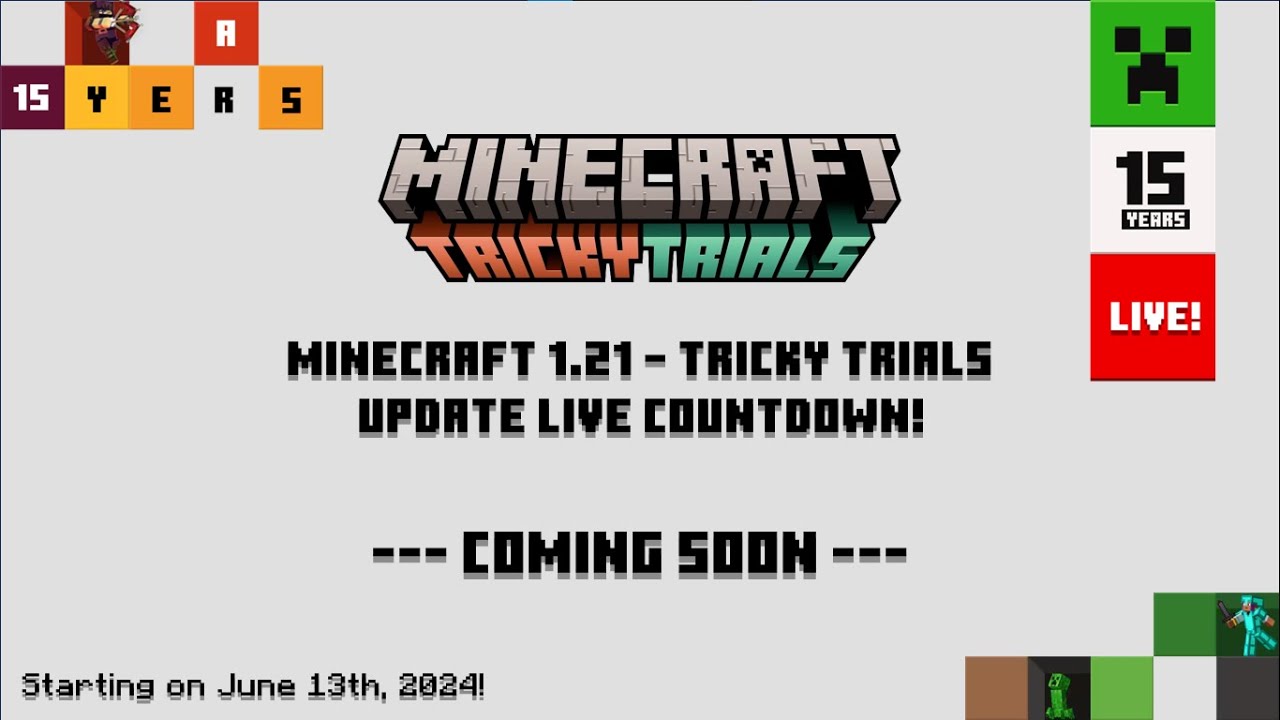 🔴 LIVE | MINECRAFT 1.21: TRICKY TRIALS UPDATE - COUNTDOWN UNTIL OFFICIAL RELEASE! - Coming soon!