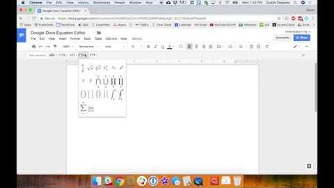 Using the Google Docs Equation Editor