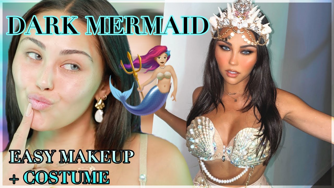 DAY 8/10 Easy Halloween Makeup Tutorials // Mermaid🧜🏽‍♀️ #mermaid #m