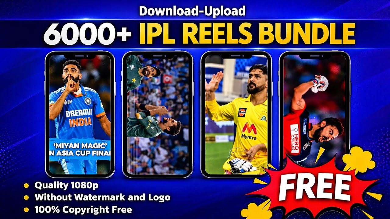 Ipl Rels 🏏 6000+ IPL Reels Bundle FREE Download 🎁 (No Copyright) #reelsbundle ...