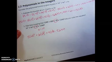 IM Algebra 2, Unit 2, Lesson 2