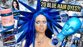 DYING MY HAIR BLUE USING 20 DIFFERENT HAIR DYES!! (to find the BEST BLUE hair dye)