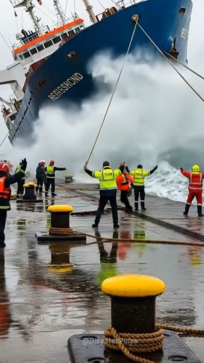 Horrifying! Giant Ship Crashes and Begins to Sink at Pier #shorts