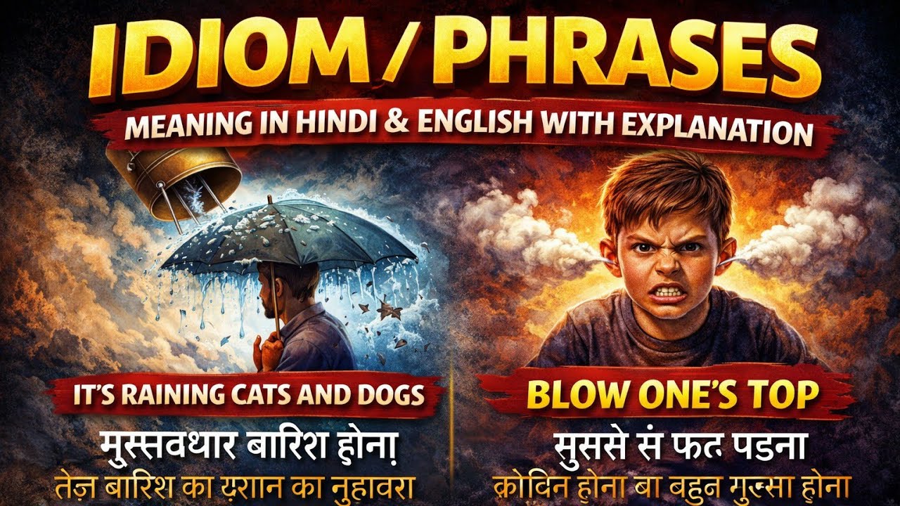 IDIOM/ PHRASES (MEANING IN HINDI, ENGLISH & EXPLANATION WITH EXAMPLE)