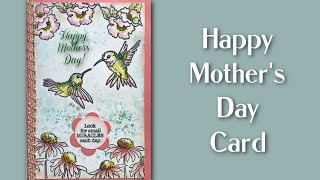 Mother&#39;s Day Painted Card Learn to Paint with Nilda, Painting Tutorial #cardmaking #scrapbooking