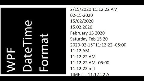 WPF DateTime Formating using C# | How to Format Date and Time