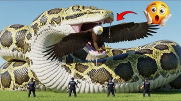 Animals Rescue: Brave Heroes Battle Giant Python to Save Helpless Eagle 🦅🐍