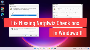 Fix Missing netplwiz "Users Must Enter User Name and Password to Use this Computer" In Windows 11