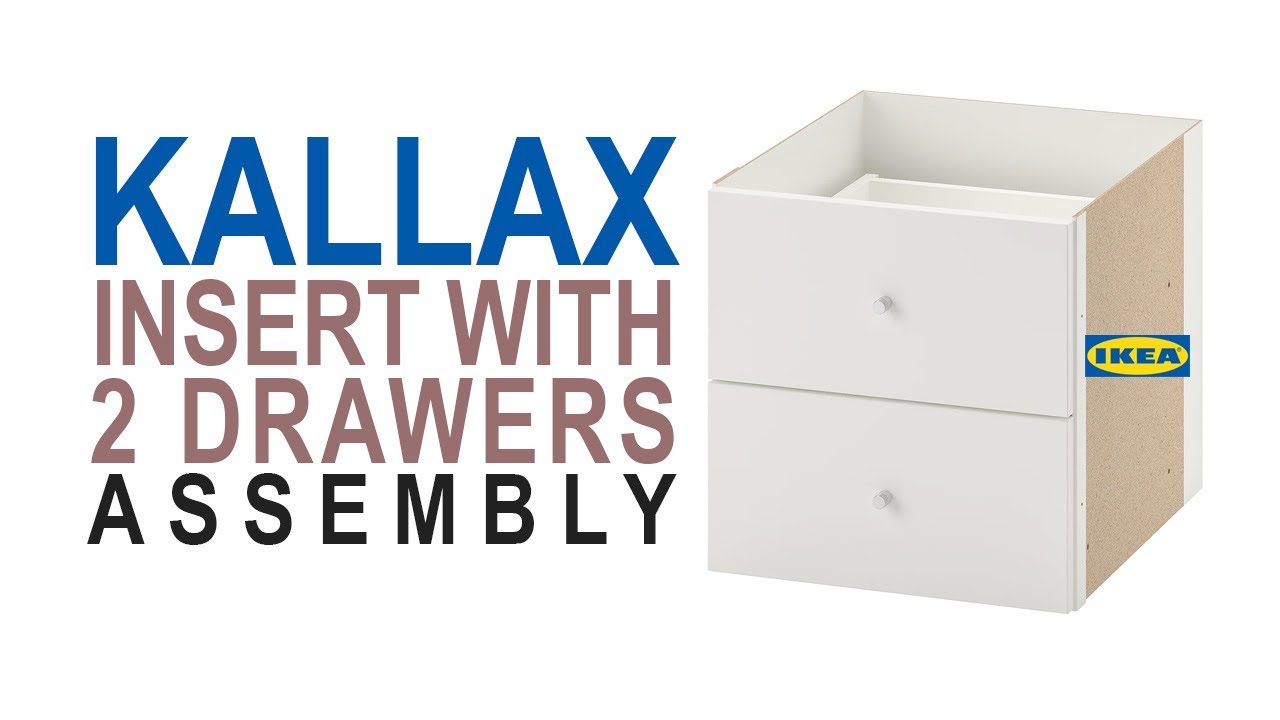 KALLAX Insert with 2 drawers - white stained oak effect 13x13
