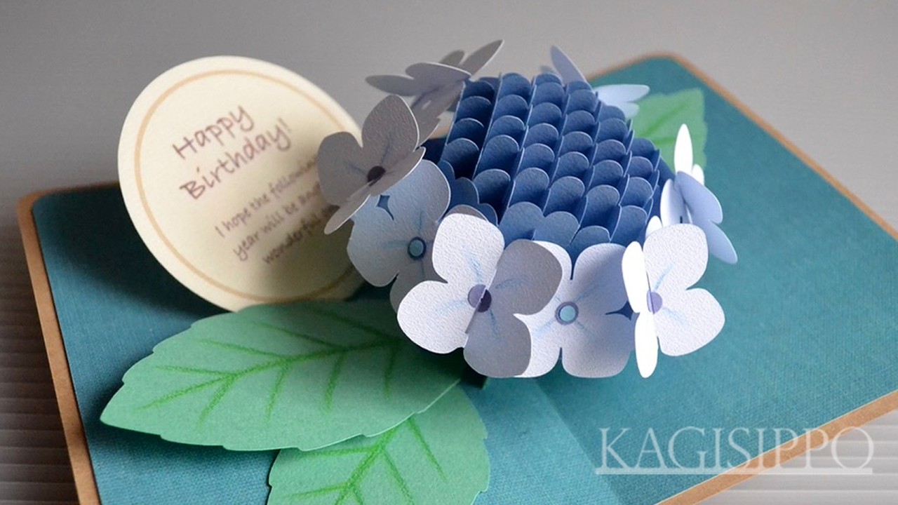 pop-up card__Lacecap Hydrangea - YouTube