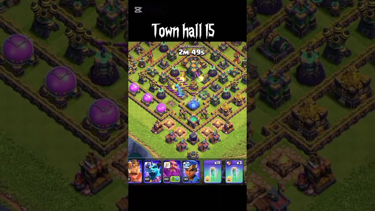 TOWN HALL 15 Attacking On Royal Champion ☺😁#coc #clashofclans #shorts