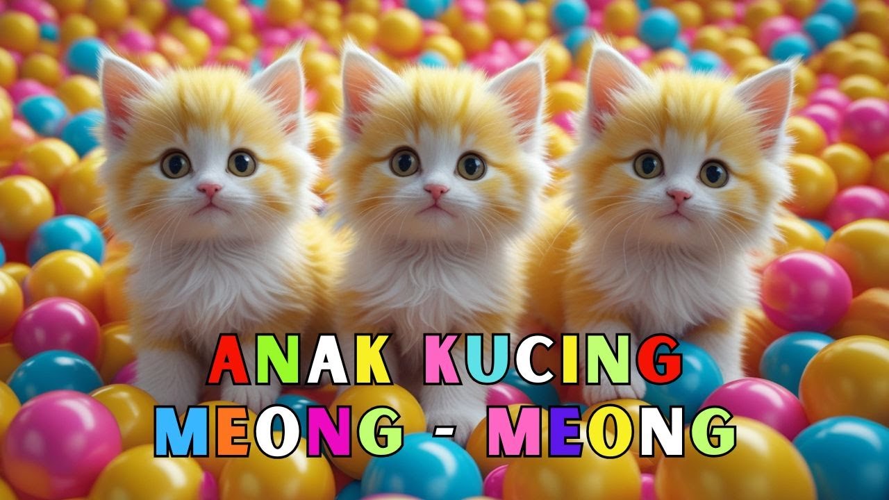 KUCING MANDI BOLA - ANAK KUCING MEONG MEONG - KUCING LUCU - kucing gemoy