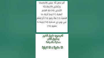 سورة البلد مكتوبة من الآية 8 إلى الآية  15 مع معاني الكلمات / surat al-balad #اكسبلور
