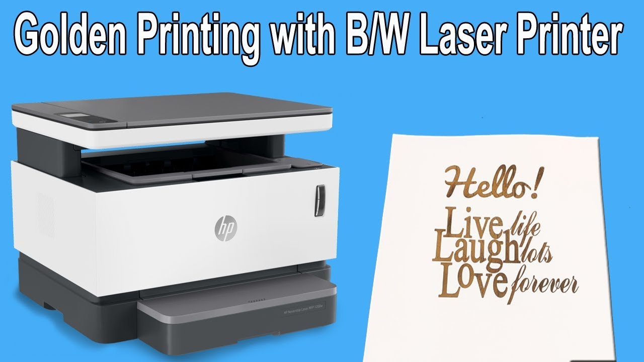 How to print Golden with Any Laser Printer at home - Iron | Aplicación de Foil sobre papel. - YouTube