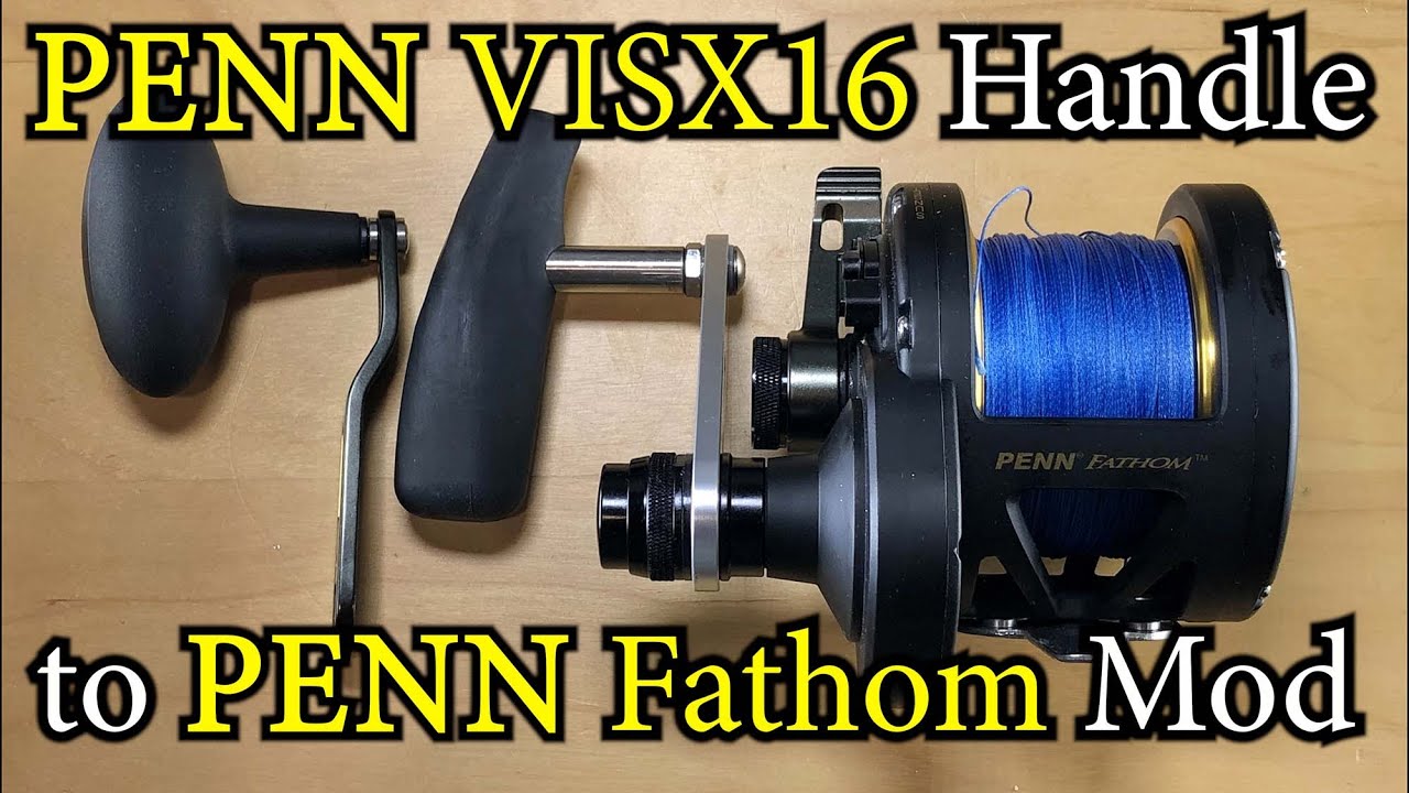 Penn International Visx 16 T-Bar Handle DIY install on Penn Fathom or  Torque upgrade 40nld2 25nld2 