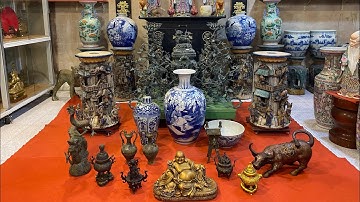 25/11/25.Bộ tứ Long phục đỉnh Huế xưa.Cặp đôn đắp nổi xưa.Gốm tàu xưa.Đồng Xưa 0973.629.296