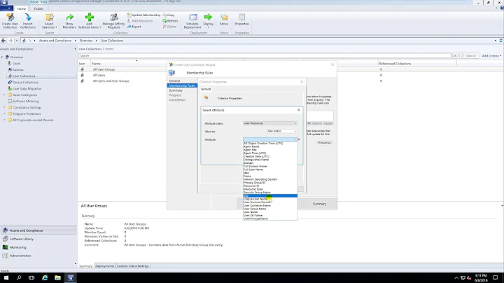 Create User Collection in SCCM 2016