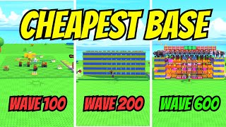 CHEAPEST BASE TO GET TO WAVE 600 IN BUILD UR BASE (WITHOUT TESLA COILS) - ROBLOX