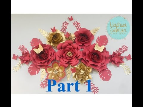Paper flower backdrop / Part 1 / ورد مصنوع من الورق