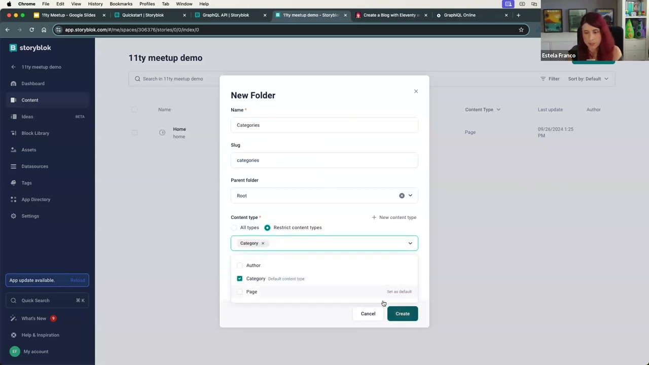 Building a Blog Site with Eleventy and Storyblok with Estela Franco | 11ty Meetup