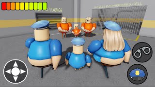 Playing as POLICE FAMILY in BARRY'S PRISON RUN! New Scary Obby (#Roblox)