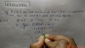 If A and B are two events such that P(AnnB)=0.3 and P(A\