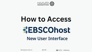 How To Access Ebscohost New Interface