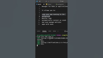 How to run Node.js App in background using PM2 package. #ytstudio #nodejs #reactjs #javascript