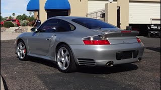 2002 Porsche 911 996 Turbo x50 AWD in Polar Silver & Engine Sound on My Car Story with Lou Costabile