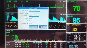 Utech multi-parameters monitor - Animal Information Setting