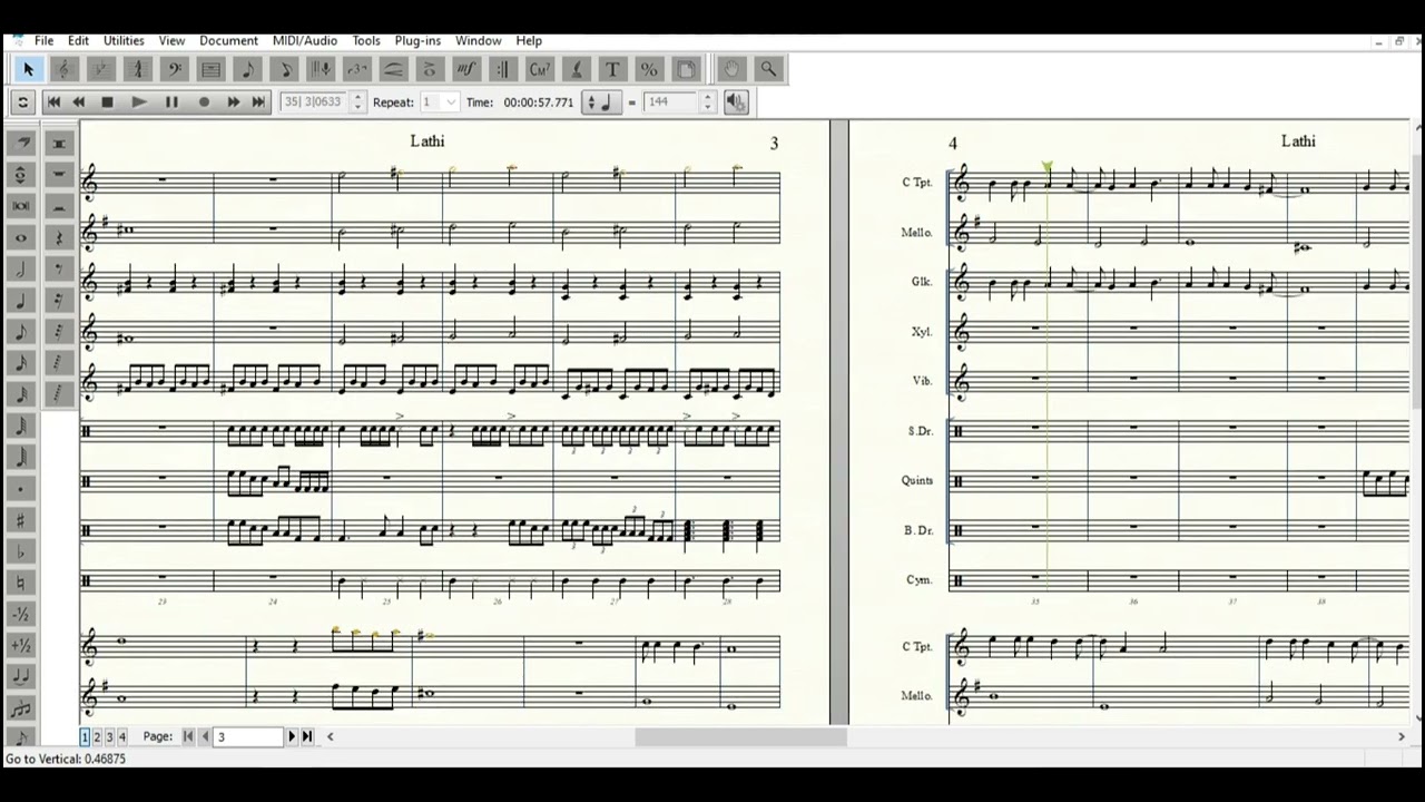 LATHI (Weird Genius) | Drumband Partitur