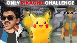 Defeating ENTIRE BROCKS gym with ONLY PIKACHU Challenge | Pokemon Lets go Pikachu