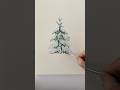 Christmas Tree with snow in watercolor