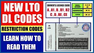 NEW LTO DL CODES | RESTRICTION CODES | LEARN HOW TO READ THEM!