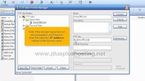 Configuring your website in FTP Voyager.