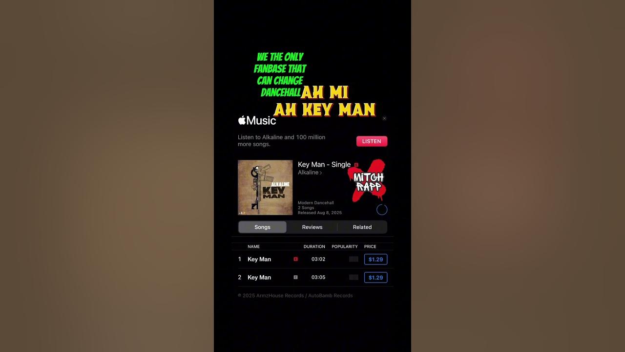 Alkaline Key Man #1 itunes USA #alkaline @AlkalineMusiqq