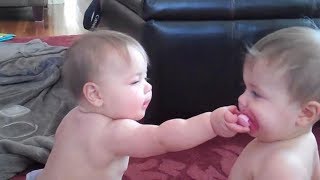 Cute Twin Babies And Pacifier Fighting | Lovely Baby