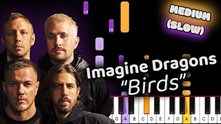 Learn To Play Birds Imagine Dragons on Piano! (Medium) SLOW 50% Speed Resimi