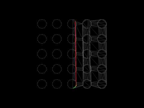 Delaunay triangulation - regular grid of circles 60fps