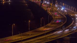 4k Night traffic Timelapse of Mumbai's Bandra Worli Sea Link