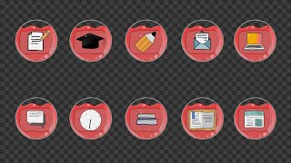 Education Icons Pack Stock Motion Graphics Education Icons Pack Stock Motion Graphics