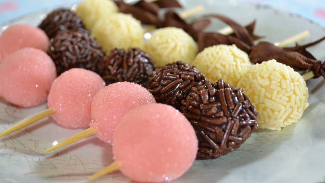 Espetinhos de Brigadeiro - Daisuki Doces #119 Espetinhos de Brigadeiro - Daisuki Doces #119
