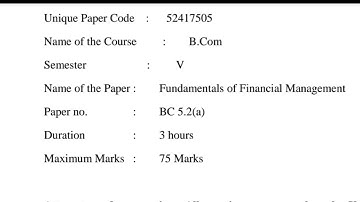 DU SOL Fundamental of Financial Management B.Com 5th semester question paper(Hindi/English) #dusol