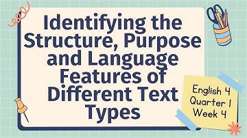 Identify the Structure, Purpose and Language Features of Different Text Types | English 4 Q1 Week 4