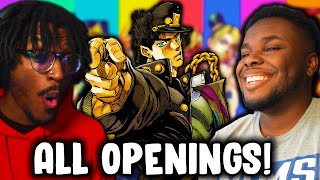 We Reacted To JoJo's Bizarre Adventure All Openings For The First Time And...