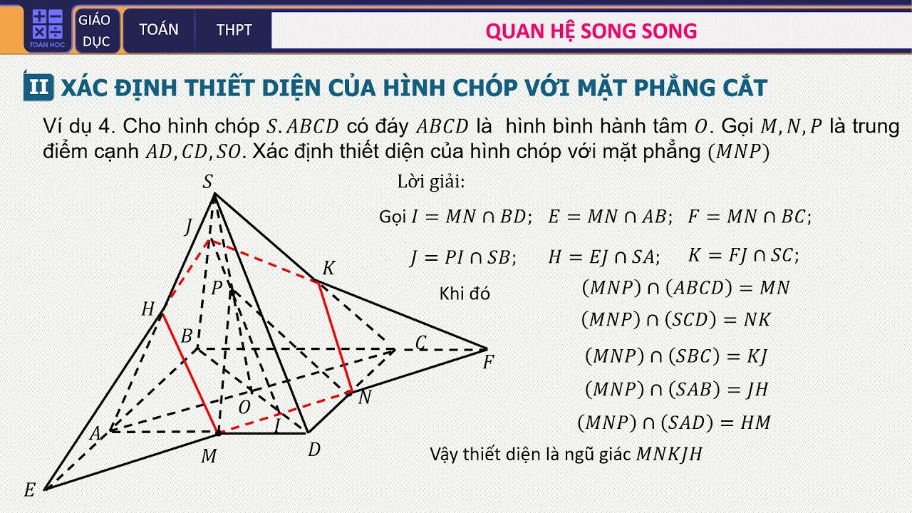 Thiết diện của hình chóp với mặt phẳng cắt | Chương 1... - youtube