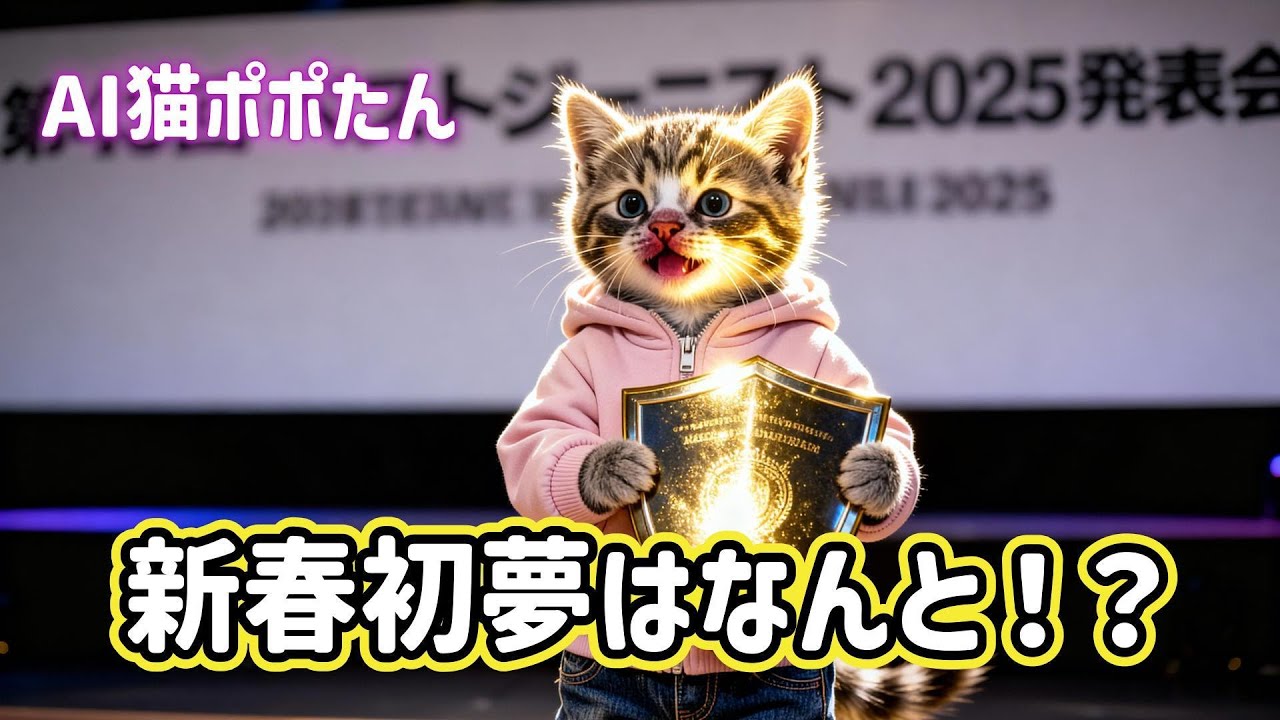 AI猫ポポたん 新春初夢は「ポポたんが欲しかった賞！」だけど夢でした